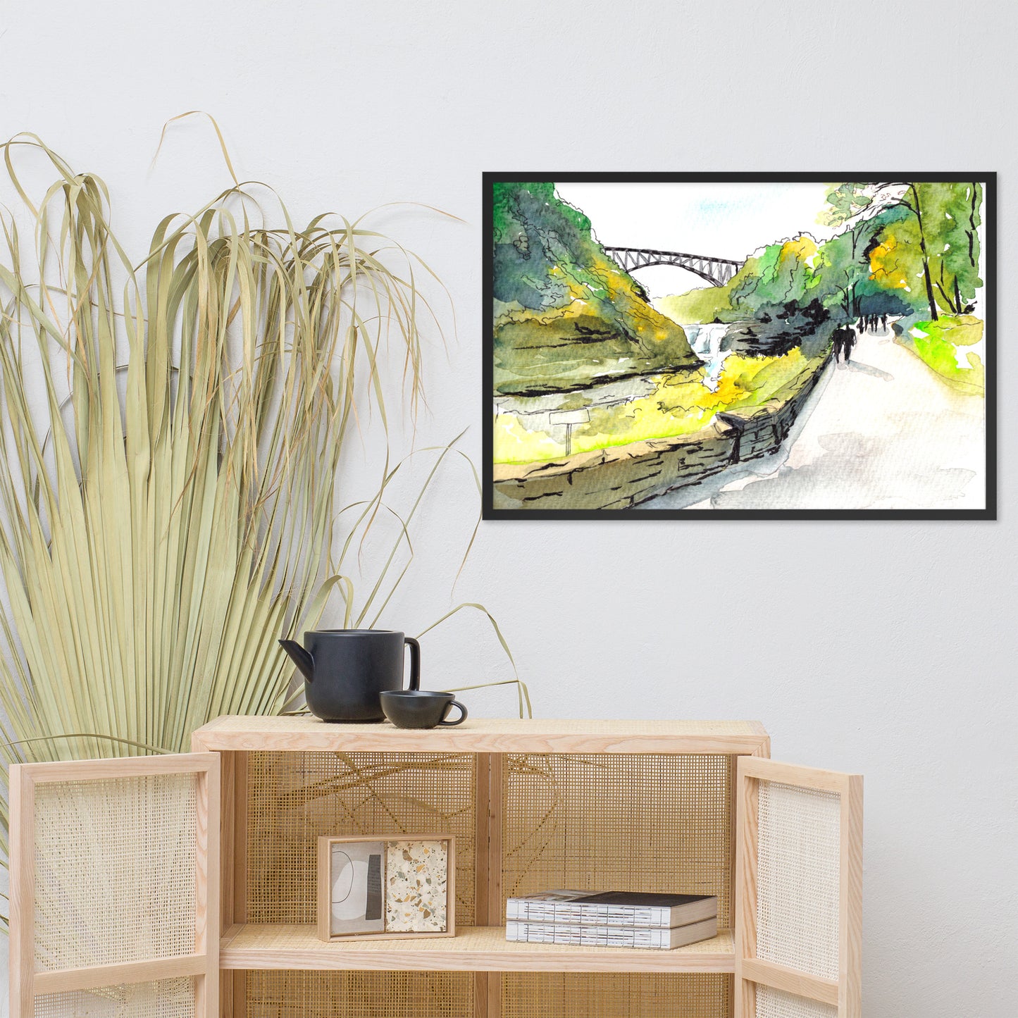 Letchworth State Park Upper Falls Framed Fine Art Print